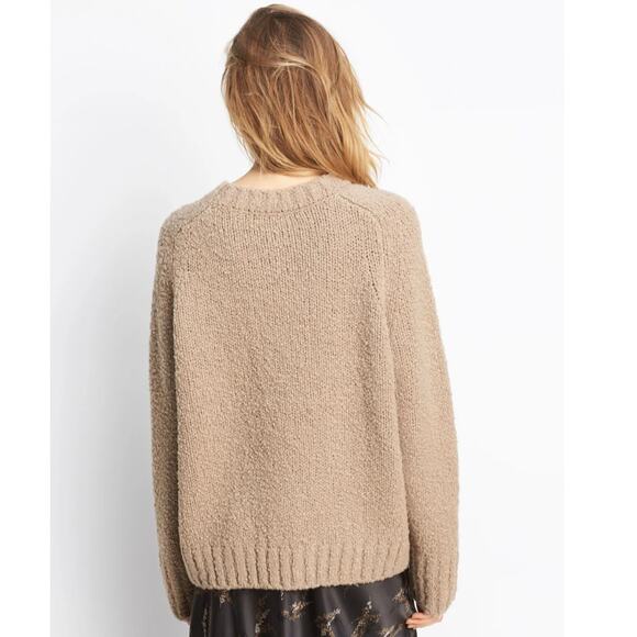 Vince Women's SZ L Saddle Sleeve Pullover Italian Wool Color: Soil $425 - Picture 4 of 10